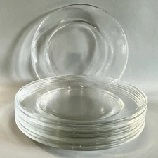8 Arcoroc Classique Clear Glass Bread Dessert Side Plates 6 7/8” Plate Set of 8