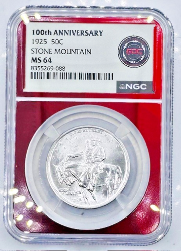 1925 STONE MOUNTAIN Commemorative Half Dollar 🔥NGC MS64 Color🔥