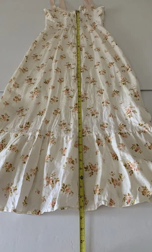 Reformation Vale Linen Dress Mildred White Floral Tie Ribbon Midi Size 2 - Picture 10 of 11