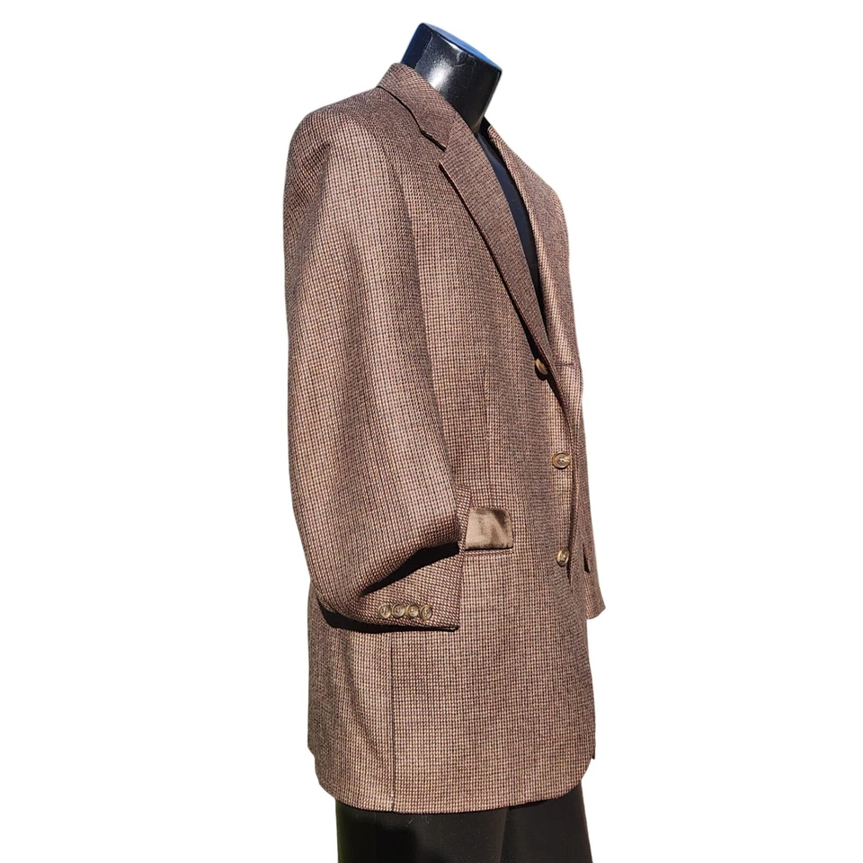 NEW 40 Chaps Ralph Lauren Blazer Brown Check Tweed Wool Sport Coat Houndstooth - Image 3 of 4