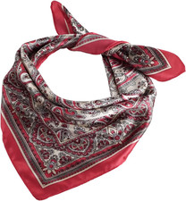 Womens 23.6 inch Satin Silk Feeling Formal Square Neck Scarf Head Hair Wraps Ker