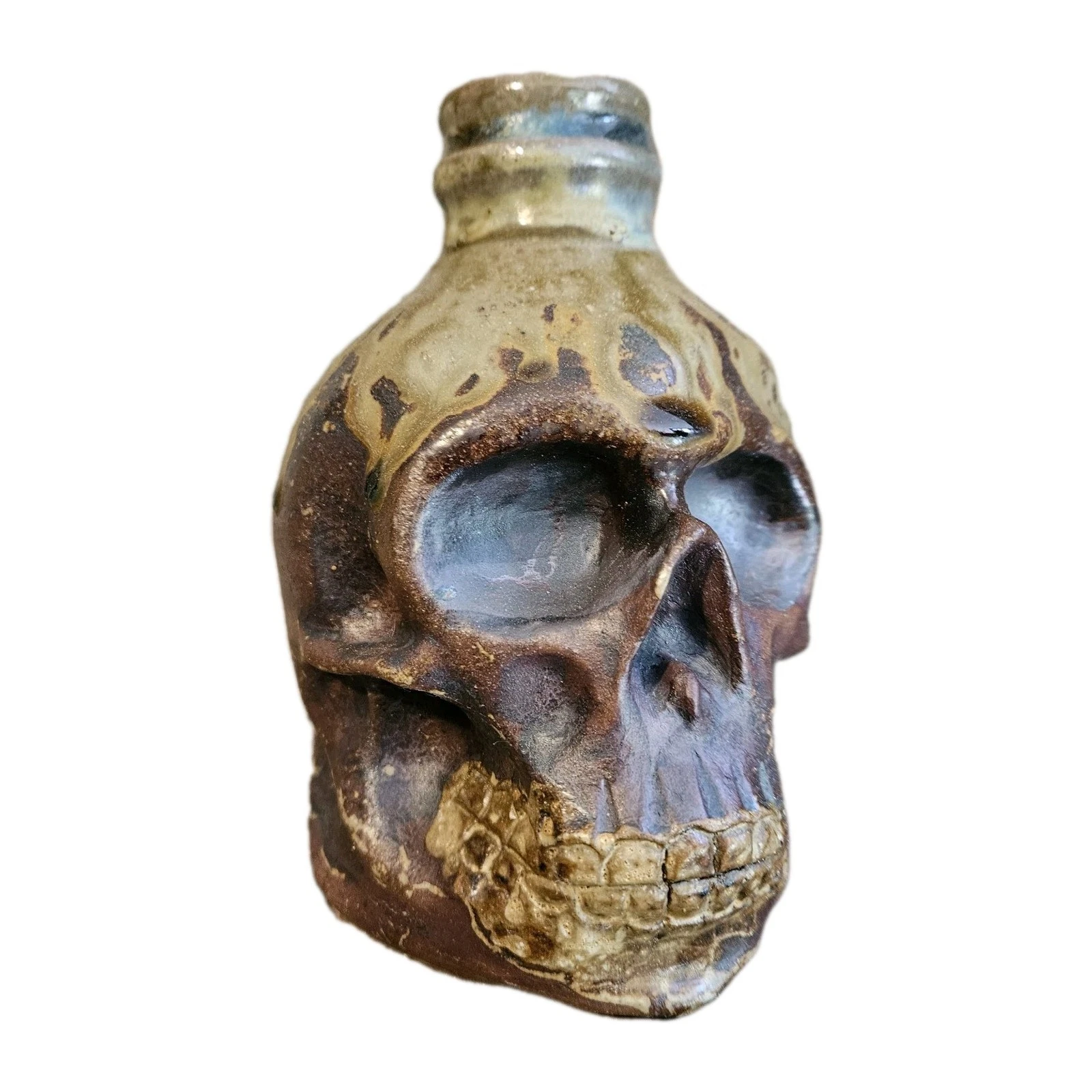 Joel Patton Devil Skull Face Jug Southern Folk Art Pottery South Carolina Vase