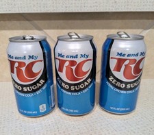  3 2025 RC Cola Zero Sugar EMPTY Soda Cans