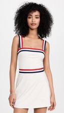 Reformation Farrah Ecomove Athletic Mini Dress Medium Striped White Pickleball