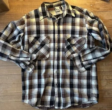 Vintage Deer Creek brown and white flannel size medium
