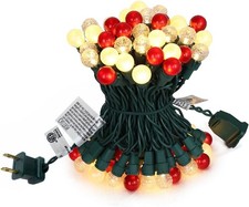 Red and White Christmas Lights Outdoor G15 Pearlized Glass 70 Warm