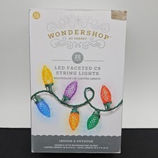 Wondershop LED Faceted C9 String Lights 25ct Multicolor 16ft Indoor Outdoor C2