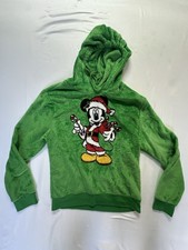 mickie mouse xmas themed pullover hooded green large