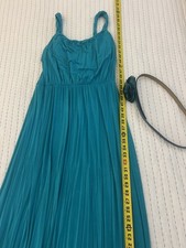 Ann Taylor Loft Women's Medium Maxi Dress Teal Twisted Straps