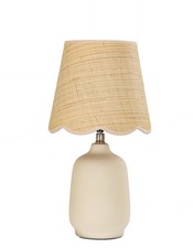 19" Modern Ceramic Table Lamp for Living Room Cream Base Desk Lamps for Bedro...
