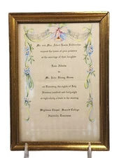Vintage 1948 Wedding Invitation Professionally Framed Gold Gild Ready To Hang