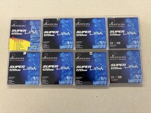 Eight Imation 120 Mb super disks