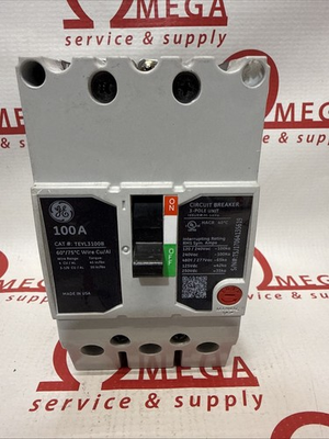 #ad TEYL3100B GE 100 Amp 480V 3 Bolt On Circuit Breaker General Electric TEYL3100 $375.00