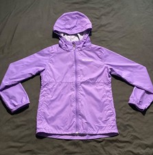 Columbia Sportswear Girls Purple Rain Jacket Full Zip Hooded Size M 10/12