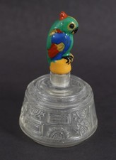 RARE 1924 Antique French JOVOY Hallo! Coco! Glass Enameled Parrot Perfume Bottle