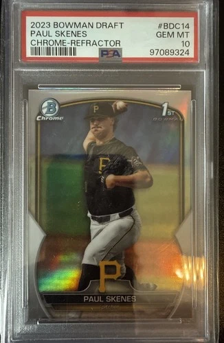 PAUL SKENES PSA 10 1st Bowman Chrome REFRACTOR 2023 PIRATES Rookie - FREE SHIP!