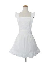 Cute White Retro Lady's Aprons for Women's Kitchen Cooking Cleaning Maid Cost...