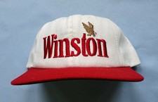Vintage 1990s Winston Hat Made in USA Snapback Red White Green Tobacco Promo