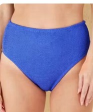 Women's Pucker Textured High Waist Medium Coverage Bikini Bottom - Shade  Shore