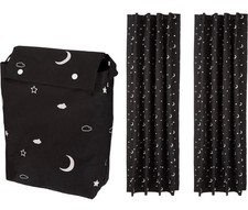 Amazon Basics Portable Blackout Curtain Shade 2-Pack 50x78 Moon  Stars Suction
