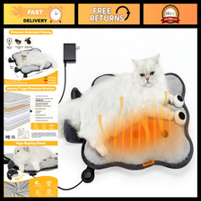Extra Large Heated Cat Bed - Pressure-Activated Heating Pad, Adjustable Temp, Re