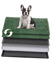 Dog Grass Pad with Tray, 30"x20" Medium Grass Pad for Dogs Potty with Large