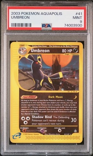 Pokemon 2003 Aquapolis #41 Umbreon PSA 9