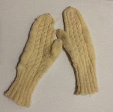 Vintage CHILDS Knit MITTENS Oatmeal COLOR
