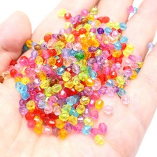 2000 Mixed Colour Transparent Acrylic Faceted Bicone Beads Spacer 4mm 0.16" 