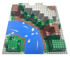 Lego Raised Baseplate 32 x 32 Mountain/Canyon, Blue River, Vintage, 6024px5