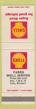 Matchbook Cover - Shell oil gas Farris Cuba MO