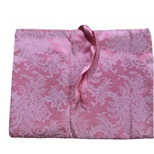 Schiaparelli Vintage Stocking Bag Pink Satin Lace Print Lingerie Hosiery Storage
