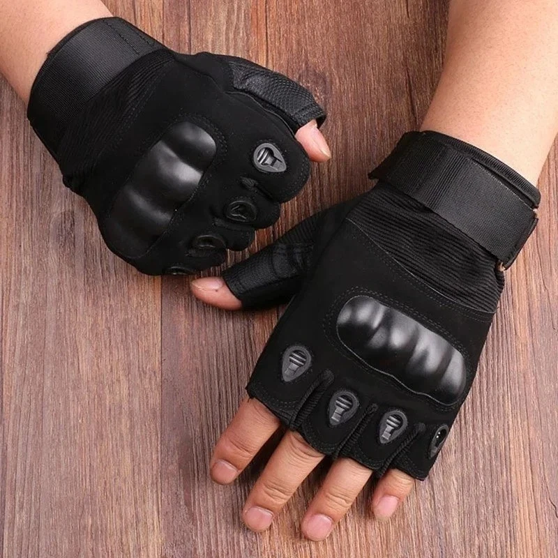 Guantes tácticos sin dedos para hombres y guantes de medio dedo de combate militar Foto 3 de 4
