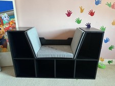 Kids Storage Bench Seat with Cushions Toy Organizer Cubby Shelf Reading Nook