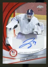 2026 Topps Chrome Winter Olympics Red Refractor JAKE OETTINGER Auto #4/5