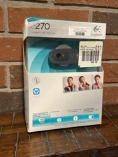 Logitech C270 HD Webcam 720p Widescreen HD Video Calling Light Correction Black