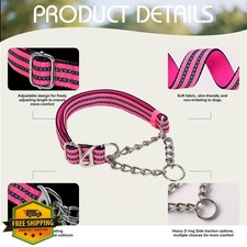 Martingale Dog Collar Chain Pink L Training No-Pull Choke Collar