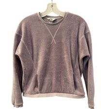 Athleta Girl Purple Fleece Crewneck Pullove Girls XL/14 r Athleisure w/Pockets