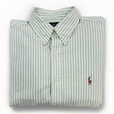 Polo Ralph Lauren Oxford Striped Shirt Size 16.5-36/37 Classic Fit Flesh Pony