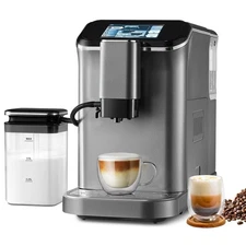 Automatic Espresso Machine Bean to Cup with Grinder & Milk Frother 20 Bar Pump