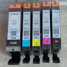 Canon Genuine PGI-270 PGBK CLI-271 BK/C/Y/M Inkjet Cartridges Lot 5