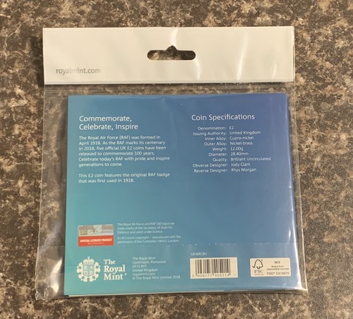 2018 RAF SYMBOL DES HIMMELS £2 POUND ROYAL MINT VERPACKTE MÜNZE BUNC 9 - Bild 7 von 10