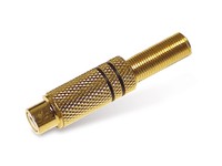 Cinchkupplung, Metall, Vergoldet, Schwarze Kennung