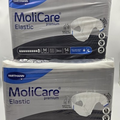 Lot of 3 Hartmann MoliCare Premium Elastic 10 Drops Incontinence Briefs 14ct Med