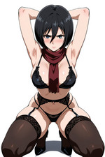 Mikasa Attack on Titan AOT Waifu Weatherproof Anime Sticker 6" Car Decal
