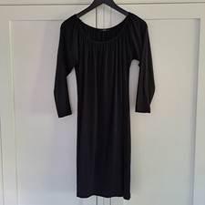 M&S Women's Black Viscose Jersey Mini Shift Dress Size UK 10 Little Black Dress