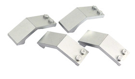 4 LEGO Metallic Silver 5 x 2 x 1 2/3 Mudguard / Windscreen Agents (8967 6070)