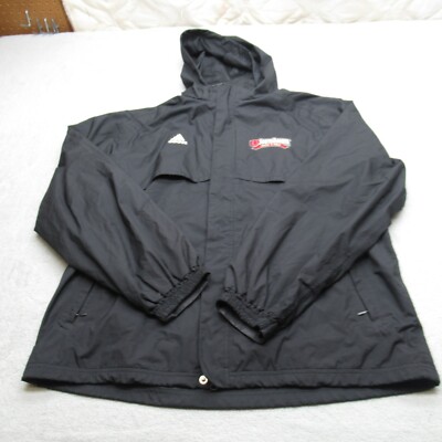 South Dakota Jacket Mens Large Adidas Black ClimaProof Full Zip Windbreaker Rain