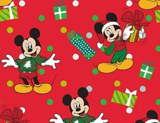 FAT QUARTER MICKEY MOUSE FABRIC MICKEY FOR ME CHRISTMAS GIFTS HOLIDAY SANTA