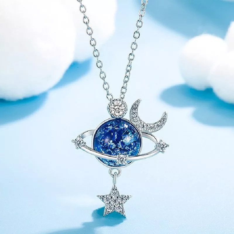 Turkish moon and store star necklace